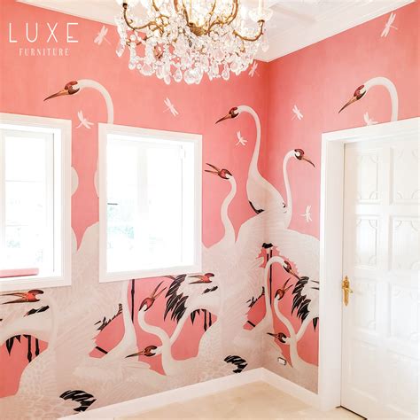 gucci heron print wallpaper pink.